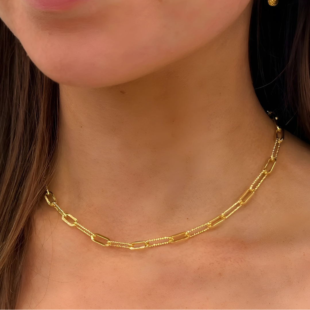 Virtual Charm Bar | Textured Paper Clip Necklace