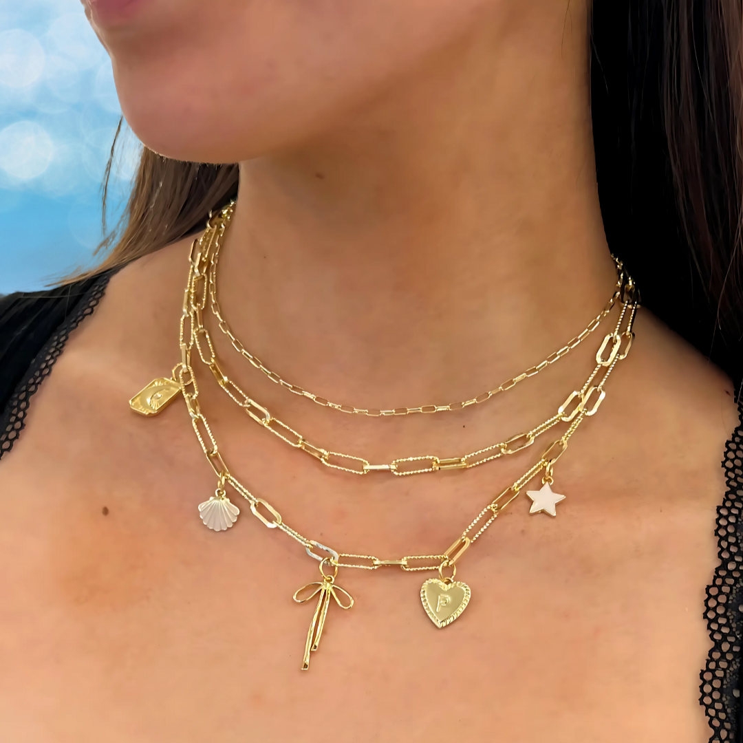 Virtual Charm Bar | Textured Paper Clip Necklace