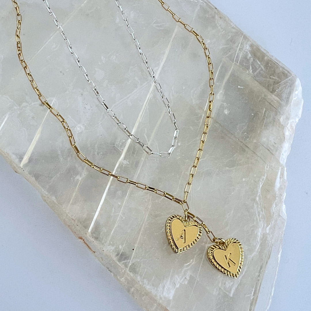 Custom Double Initial Two Tone Necklace