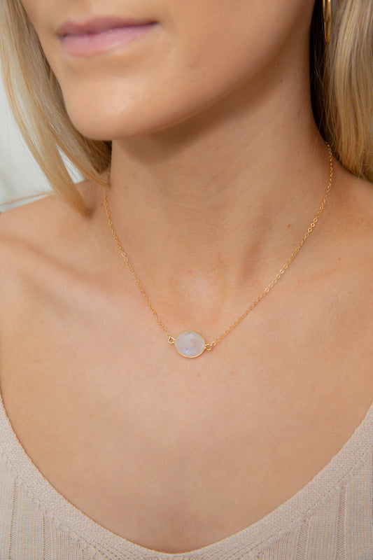 Moonstone Bezel Necklace