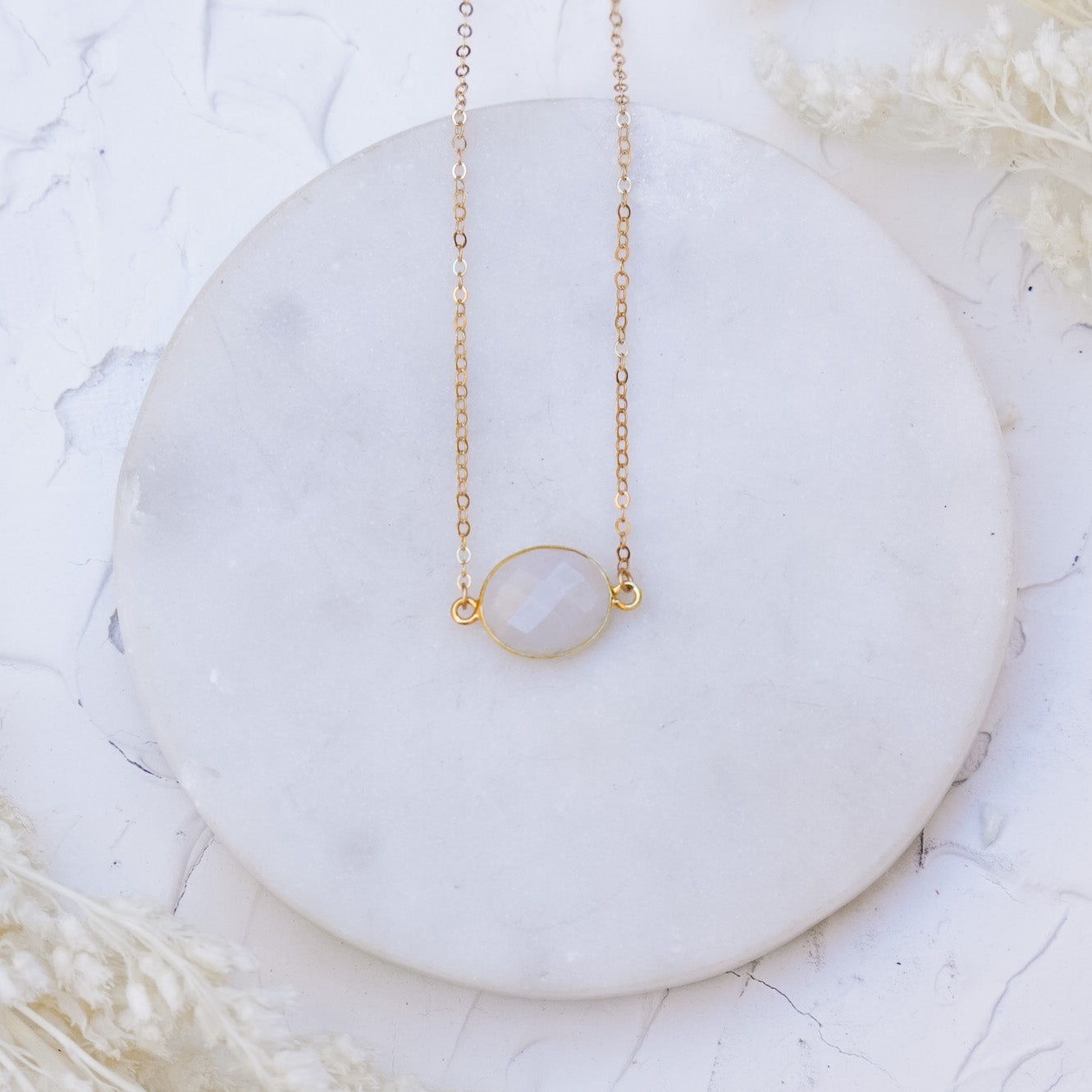 Moonstone Bezel Necklace