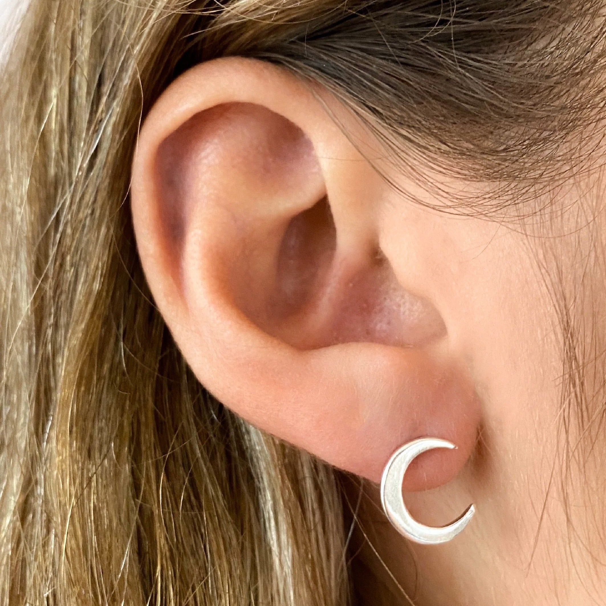Crescent Moon Studs