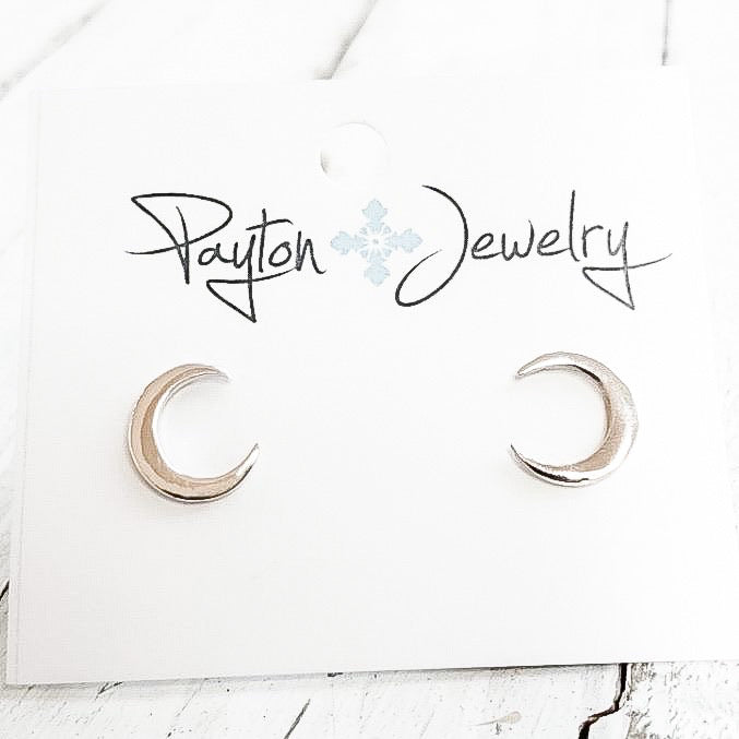 Crescent Moon Studs