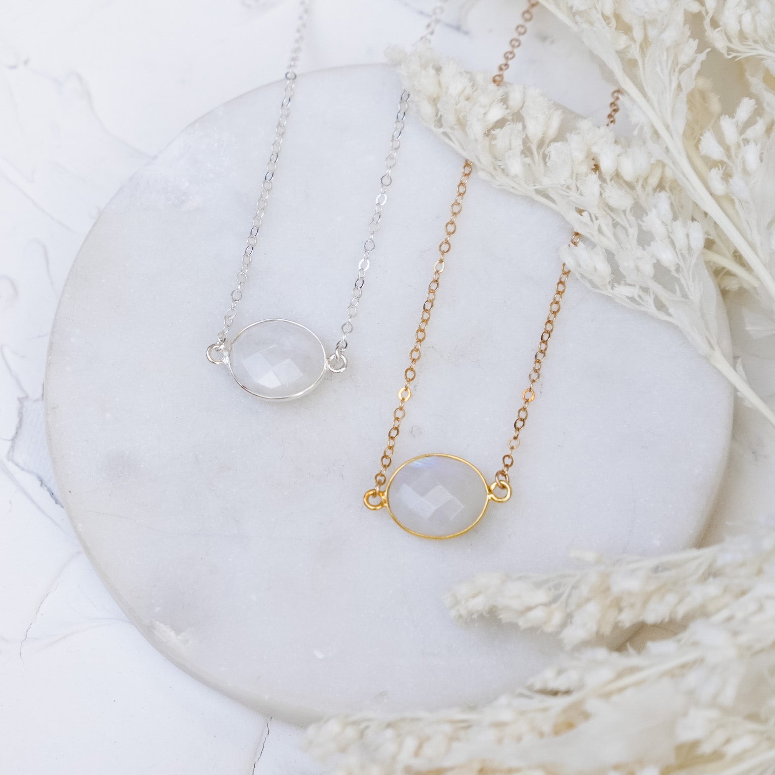 Moonstone Bezel Necklace