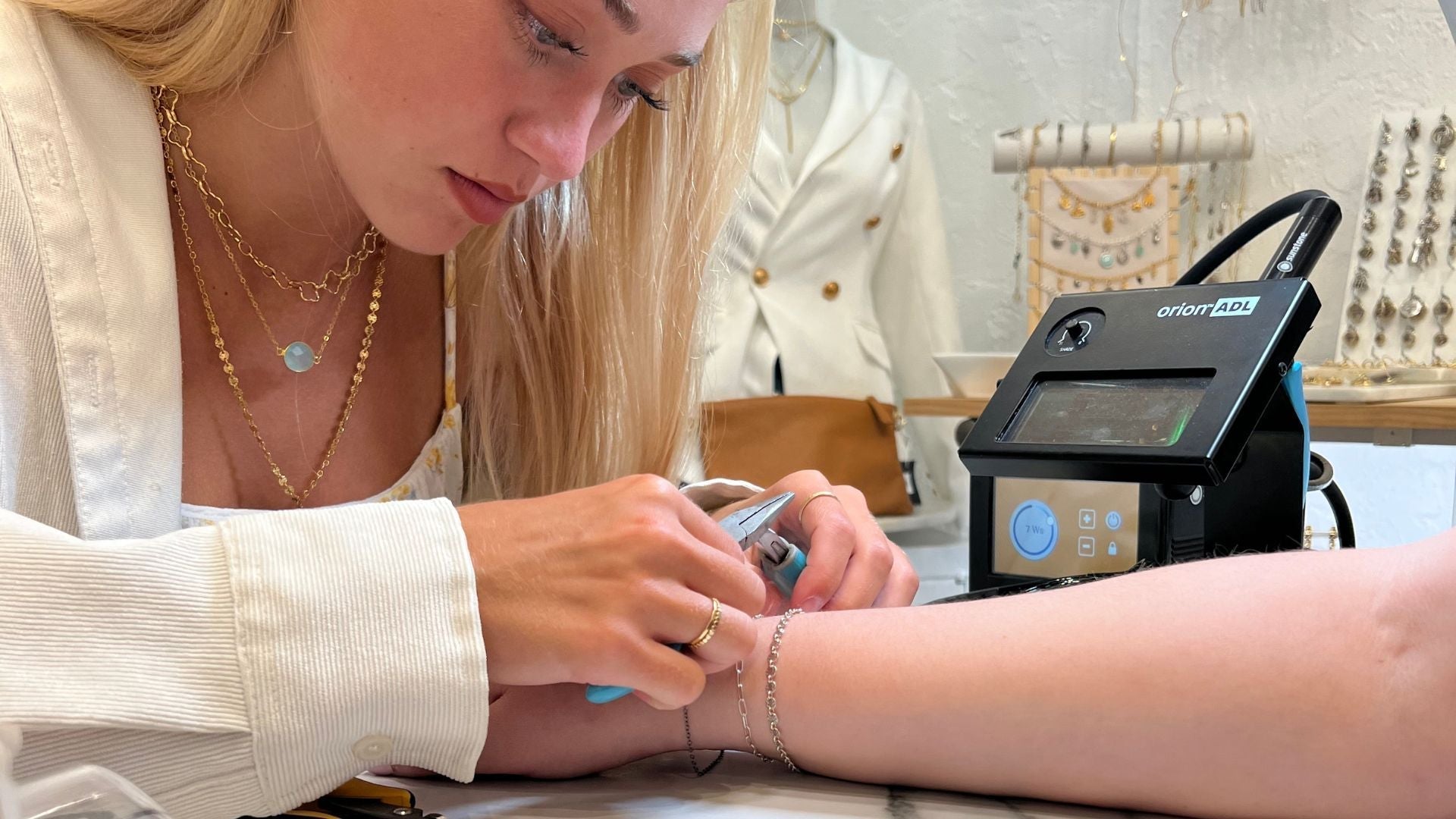 permanent jewelry application
