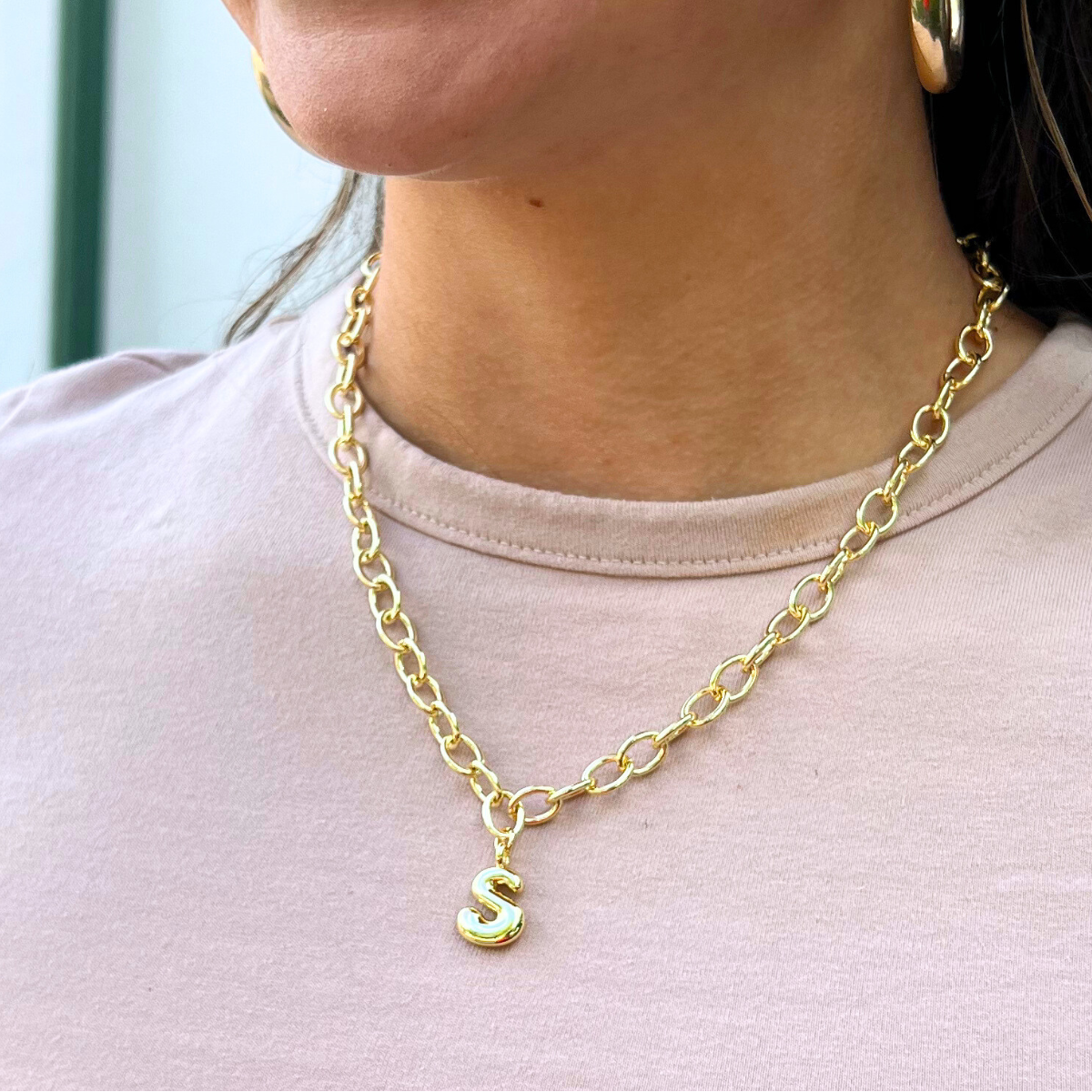 Virtual Charm Bar | Bubble Letter Necklace