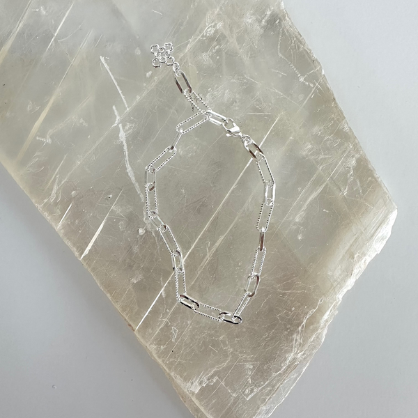 Textured Paper Clip Anklet