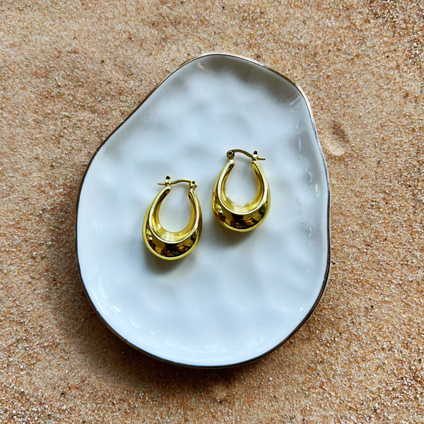 Retro Hoop Earrings - Mini Teardrop
