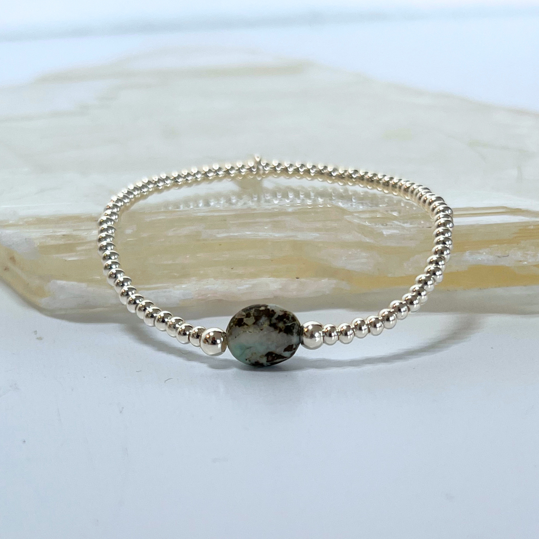 Larimar Oval Beaded Bracelet