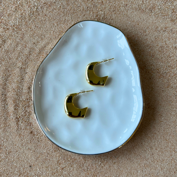 Retro Hoop Earrings - Half Stud