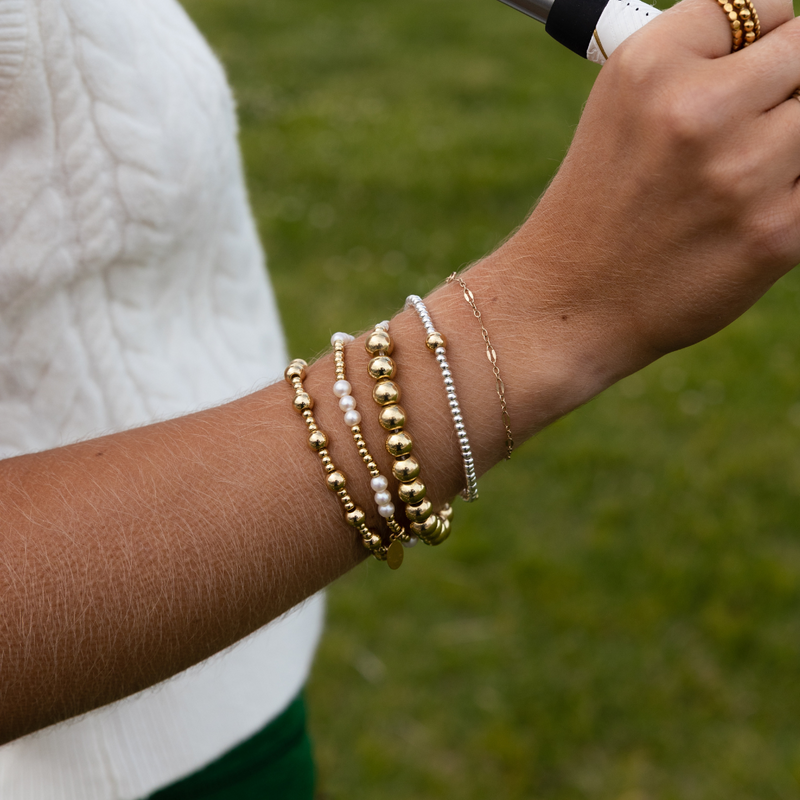 3|6MM Mixed Metal Beaded Bracelet - Final Sale