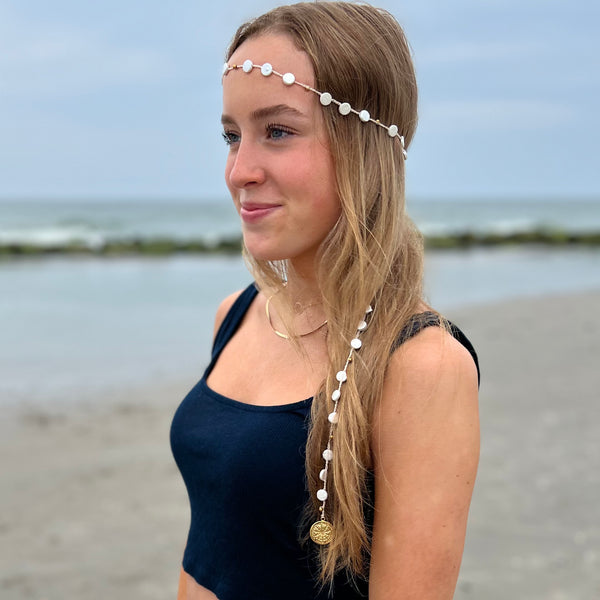 Payton Crochet Necklace | Mini Island Coin Pearl