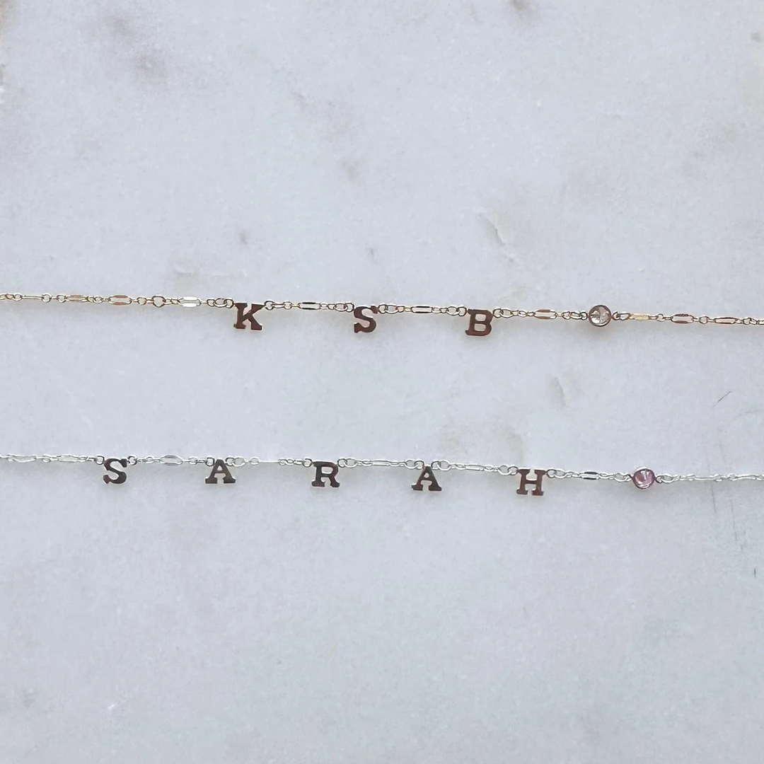 Custom Initials/Name Keepsake Necklace | Single Birthstone