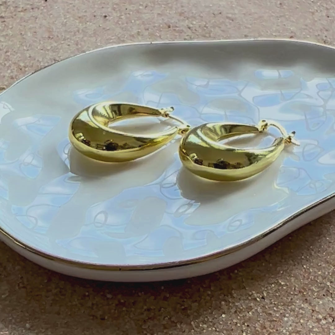 Retro Hoop Earrings - Mini Teardrop
