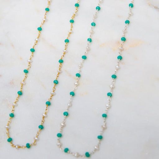 Coastal Country - Turquoise & Pearl Choker