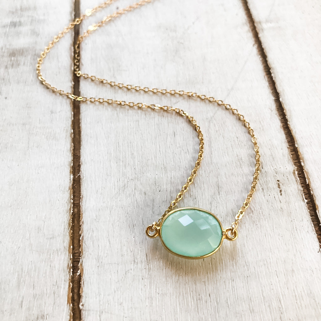 Seafoam Bezel Necklace